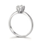 Bague solitaire Or blanc 18K Cultivé en laboratoire de diamant 0.50 ct, w-si