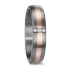 Alliance Tantale 999, Or rose 14K Diamant 0.045 ct, 3 Pierres, w-si