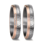 Alliance Tantale 999, Or rose 14K Diamant 0.025 ct, 7 Pierres, w-si