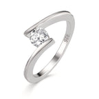 Bague Argent Zircone Rhodié