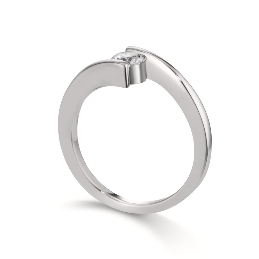 Bague Argent Zircone Rhodié