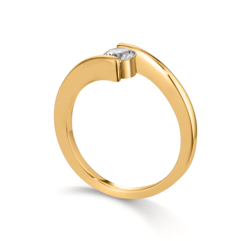 Bague Argent Zircone jaune Plaqué or