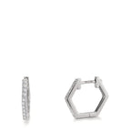 Créoles à charnières Argent Zircone 20 Pierres Rhodié