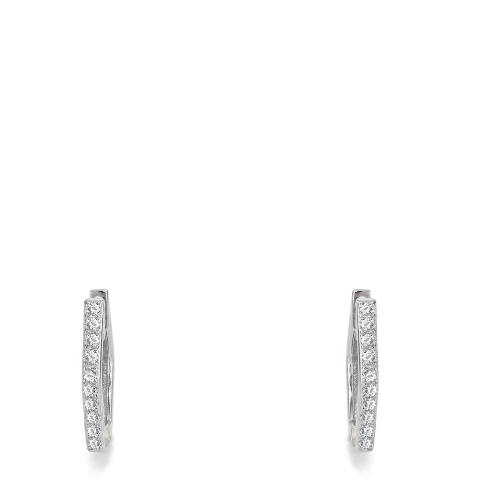 Créoles à charnières Argent Zircone 20 Pierres Rhodié