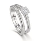 Bague Argent Zircone Rhodié