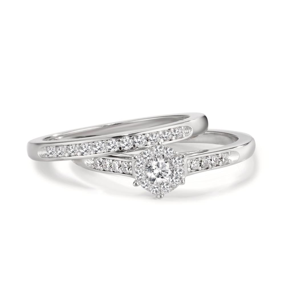 Bague Argent Zircone Rhodié
