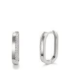 Créoles à charnières Argent Zircone 28 Pierres Rhodié