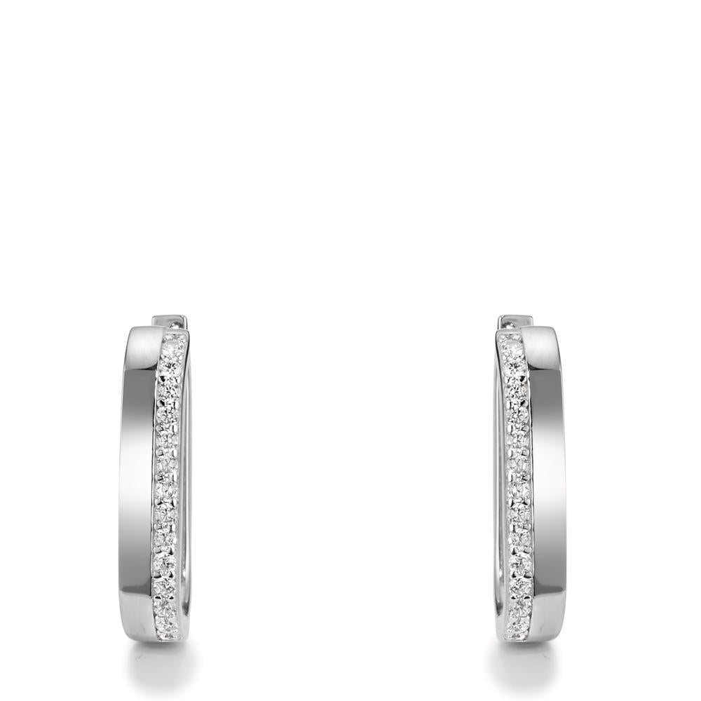 Créoles à charnières Argent Zircone 28 Pierres Rhodié