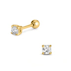 Piercing Argent Zircone jaune Plaqué or Ø3 mm