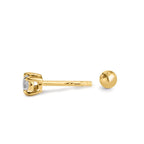Piercing Argent Zircone jaune Plaqué or Ø3 mm