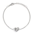 Bracelet Argent Zircone Rhodié Coeur