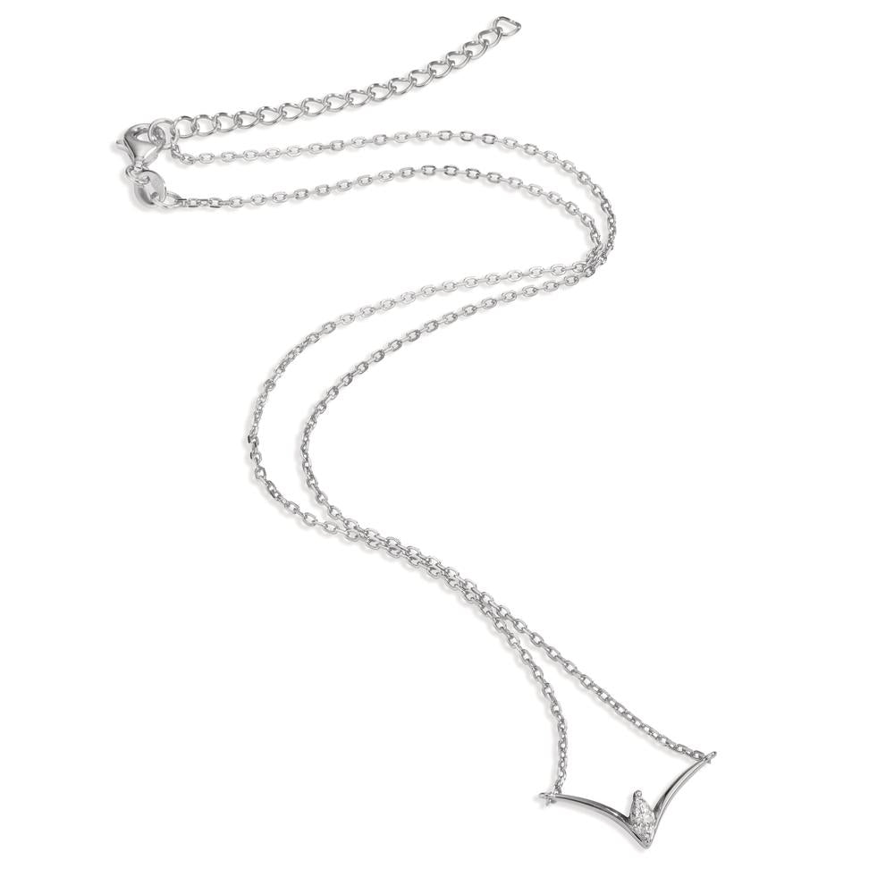 Collier Argent Zircone Rhodié 40-45 cm