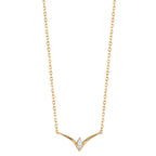 Collier Argent Zircone jaune Plaqué or 40-45 cm