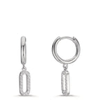 Créoles à charnières Argent Zircone Rhodié