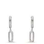 Créoles à charnières Argent Zircone Rhodié