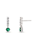 Pendant d'oreilles Argent Zircone 8 Pierres Rhodié