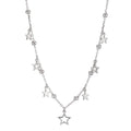 Collier Argent Zircone Rhodié Étoile 40-45 cm