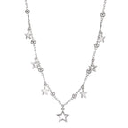 Collier Argent Zircone Rhodié Étoile 40-45 cm