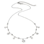 Collier Argent Zircone Rhodié Étoile 40-45 cm