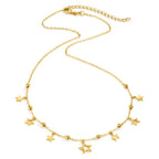 Collier Argent Zircone Plaqué or Étoile 40-45 cm