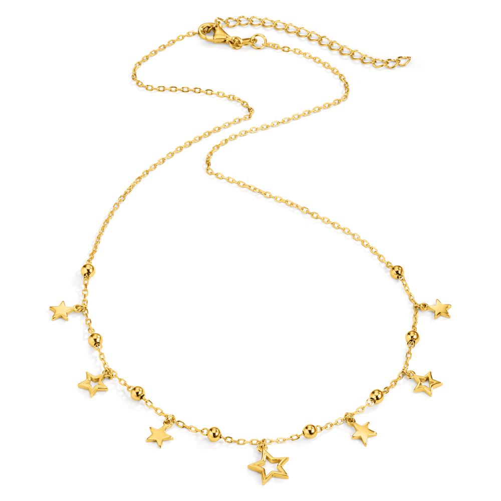 Collier Argent Zircone Plaqué or Étoile 40-45 cm