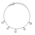Bracelet Argent Zircone 2 Pierres Rhodié Étoile