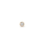Clous d'oreille à l'unité Or jaune 18K Zircone Ø2.5 mm