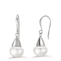 Ohrhänger Silber rhodiniert Süsswasserzuchtperle, 2 Perlen, 9 mm