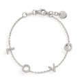 Bracelet Argent Zircone Rhodié 16-18 cm