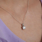 Chaînette avec pendentif Or blanc 9K 40-42 cm