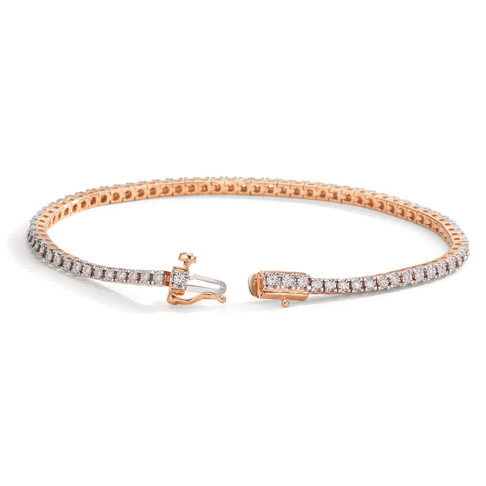 Bracelet Or rouge 18K Diamant 0.47 ct, 76 Pierres, w-si 18 cm