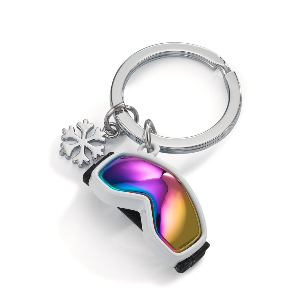 Schlüsselanhänger Metall Skibrille mit Schneeflocke Ø35 mm