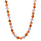 Collier Ambre Quartz rose, Quartz 34 cm Ø6.5 mm