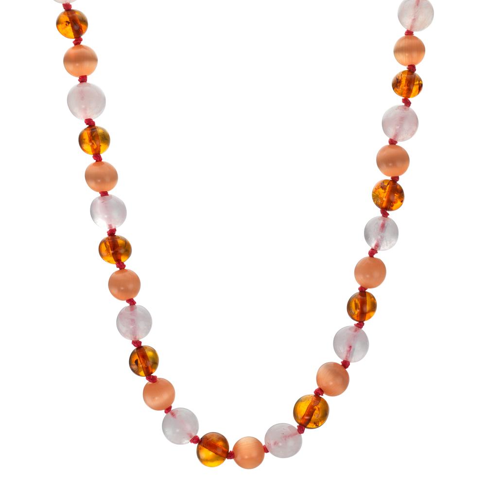 Collier Ambre Quartz rose, Quartz 34 cm Ø6.5 mm