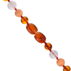 Collier Ambre Quartz rose, Quartz 34 cm Ø6.5 mm