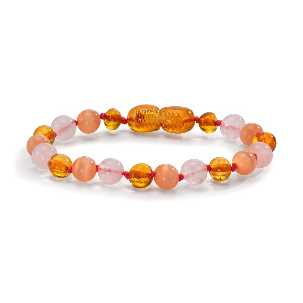 Bracelet Ambre Quartz rose, Quartz 14 cm Ø6.5 mm