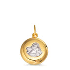 Pendentif Or jaune 9K Bicolore Ange gardien Ø12 mm