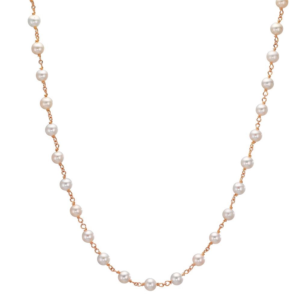 Collier Or rouge 18K perle d'eau douce, 50 Perles, 3.5 mm 41-42 cm