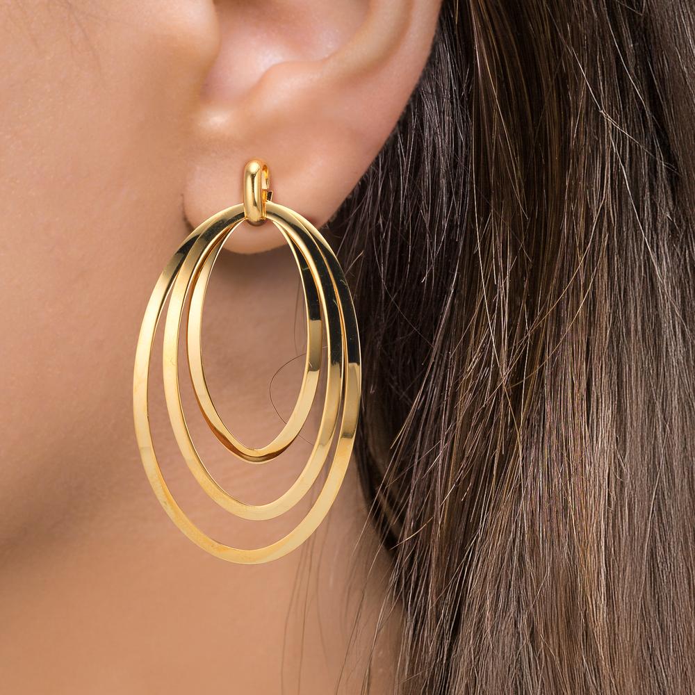 Pendant d'oreilles Argent jaune Plaqué or