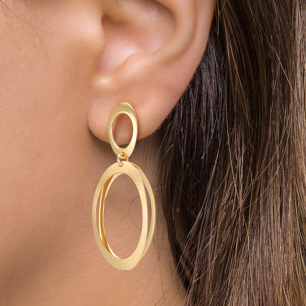 Pendant d'oreilles Argent jaune Plaqué or