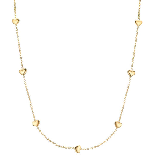 Collier Argent jaune Plaqué or Coeur 40-44 cm