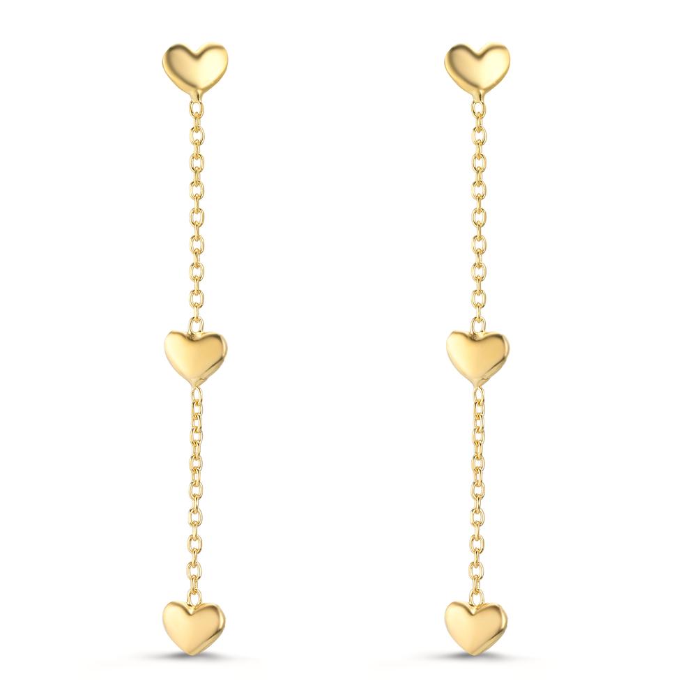 Pendant d'oreilles Argent jaune Plaqué or Coeur