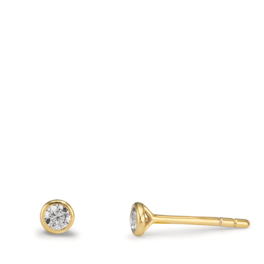 Ohrstecker 375/9 K Gelbgold Zirkonia 2 Steine Ø3.5 mm
