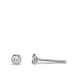 Clous d'oreilles Or blanc 9K Zircone 2 Pierres Ø3.8 mm