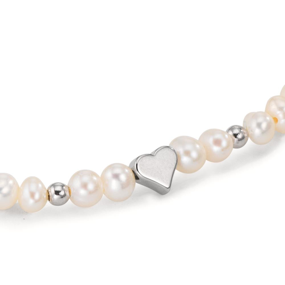 Bracelet Acier inoxydable perle d'eau douce 5-5.5 mm Coeur