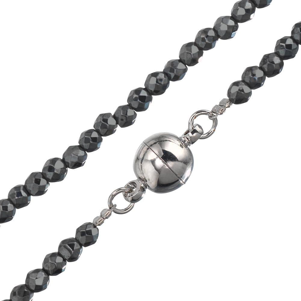 Collier Acier inoxydable Hématite 3 mm 42 cm