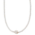 Collier Acier inoxydable perle d'eau douce, 4 mm 43 cm