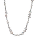 Collier Acier inoxydable Cristal argent perle d'eau douce argent 46 cm