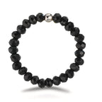 Bague Acier inoxydable Cristal noir, 3 mm