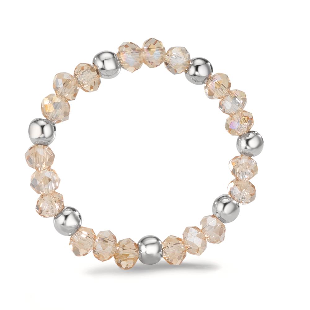 Fingerring Edelstahl Kristall champagner, 3 mm